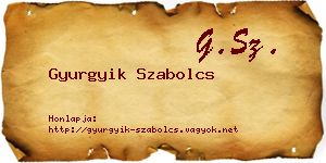 Gyurgyik Szabolcs névjegykártya