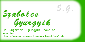 szabolcs gyurgyik business card